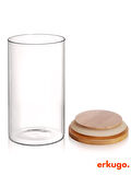 12 Adet Vakumlu Bambu Kapaklı Borosilikat Baharatlık, Saklama Kabı, Çerezlik (200 ml) Jarpot