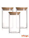 12 Adet Vakumlu Bambu Kapaklı Borosilikat Baharatlık, Saklama Kabı, Çerezlik (200 ml) Jarpot