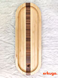 Bambu Kalp Desenli Oval Servis Tabağı, Sunum Tabağı