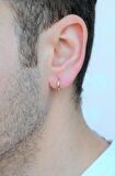 Erkek Gold Rose Çelik Halka Küpe 12 mm Küçük Boy