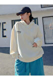 Destıny Tasarım Baskılı Sweatshirt Ekru