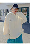 Destıny Tasarım Baskılı Sweatshirt Ekru