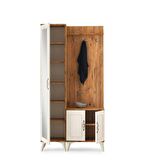 Nehir İkili Portmanto Askılık Ayakkabılık Aynalı 100x36x200
