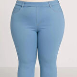 BÜYÜK BEDEN KADIN- BELİ LASTİKLİ DAR PAÇA ESNEK LİKRALI KOT PANTOLON