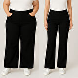 36-50 BEDEN ARALIĞI KADIN JEANS- GENİŞ PAÇA LİKRALI ESNEK KOT PANTOLON