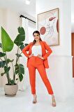 Fit Ceket ve Pantolon Takım - Turuncu