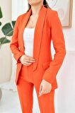 Fit Ceket ve Pantolon Takım - Turuncu