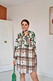 Oduncu Gömlek Elbise - Yeşil