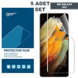 GOR SM Galaxy S21 HD Darbe Emici Ekran Koruyucu Jelatin 5 Adet Set-(5775)