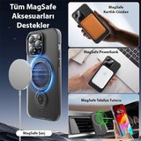 ALLY iPhone 15 İçin Magsafe Uyumlu Standlı Manyetik Silikon Kılıf-(5775)