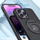 ALLY iPhone 15 Pro Max İçin Magsafe Uyumlu Yüzük Standlı Manyetik Silikon Kılıf-(5775)