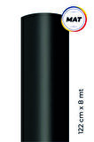 Mat Siyah Yapışkanlı Kaplama Folyosu 122 CM X 8 MT