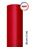 Mat Kırmızı Yapışkanlı Kaplama Folyosu 61 Cm X 1 Mt