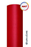Mat Kırmızı Yapışkanlı Kaplama Folyosu 61 Cm X 5 Mt