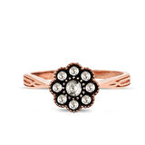0.18 Karat Elmas Çiçek Vintage Yüzük