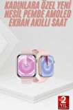 Pembe Akıllı Saat 49mm iOS & Android Uyumlu Arama Özellikli
