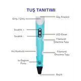 Techmarked 3D Kalem Mavi