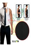 Siyah Erkek Korse Shapewear Atlet Göbek Ve Göğüs Toparlayıcı Dik Duruş Sıkılaştırıcı Fit