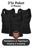 Erkek Korse Atlet 3’lü Paket – Bel, Göğüs ve Göbek Toparlayıcı, Destekleyici ve Sıkılaştırıcı BEYAZ