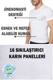 Erkek Korse Atlet Göğüs Jinekomasti ve Göbek Toparlayıcı Karın Sıkılaştırıcı Fit Görünüm Kısa Kollu