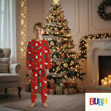 YILBAŞI BASKILI 2İPLİK KUMAŞ ALT ÜST UNİSEX ÇOCUK PİJAMA TAKIMI