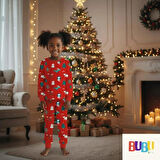 YILBAŞI BASKILI 2İPLİK KUMAŞ ALT ÜST UNİSEX ÇOCUK PİJAMA TAKIMI