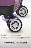 Polo&Sky Elmas Model Mor Renk Kabin Boy Valiz Bavul