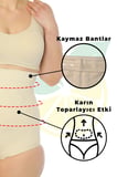 Meri Slip Yüksek Bel Korse Shapewear Push Up Etkili Göbek Alt ve Üst Düzleştirici