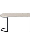 Elisse Krem Puf Metal Ayaklı Kapitoneli Model Oval Bench