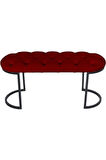 Elisse Bordo Puf Metal Ayaklı Kapitoneli Model Oval Bench