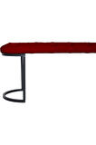 Elisse Bordo Puf Metal Ayaklı Kapitoneli Model Oval Bench