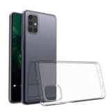 Samsung Galaxy M51 Uyumlu kamera korumalı Yumuşak Dokulu ve Şık Koruma Şeffaf Kılıf
