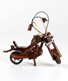 Koleksiyon Dekoratif Rustik Model Biblo Ahşap Harley Motor 32CM
