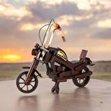 Koleksiyon Dekoratif Rustik Model Biblo Ahşap Harley Motor 32CM