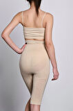 Ten Rengi Yüksek Bel Double Uzun Paçalı Kalça Karın Toparlayıcı Korse