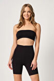 Siyah Lazer Kesim Yüksek Bel Paçalı Korse