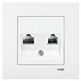 VİKO KARRE BEYAZ DATA+NÜMERİS CAT6+CAT3 A.OPP  "10 ADET"