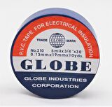 GLOBE PVC ELEKTRİK İZOLASYON BANT  "0.13x19x10Yrds"  (LACİVERT) (10'lu PAKET)