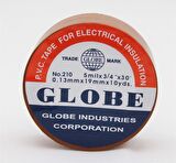 GLOBE PVC ELEKTRİK İZOLASYON BANT  "0.13x19x10Yrds"  (KAHVERENGİ) (10'lu PAKET)