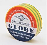 GLOBE PVC ELEKTRİK İZOLASYON BANT  "0.13x19x10Yrds"  (SARI-YEŞİL)