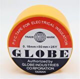 GLOBE PVC ELEKTRİK İZOLASYON BANT "0.18x50x25Yards" (SARI)
