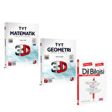 3D TYT Matematik ve Geometri ile AKM Dil Bilgisi Soru Bankası Seti 3 Kitap