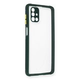 Samsung Galaxy M51 Kılıf Miami Şeffaf Silikon - Koyu Yeşil