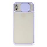 Apple İphone Xs Max Kılıf Palm Buzlu Kamera Sürgülü Silikon - Lila