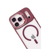 Joko Apple İphone  Pro Remim Lensli Magsafe Standlı Kapak - Bordo