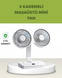Çift Kafalı Masaüstü ve Duvar Tipi Sessiz USB Şarjlı Fan