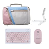 Microcase Xiaomi Pad 2 Pro 12.1 inch ile Uyumlu Tablet Çanta+Türkçe Bluetooth Klavye +Mouse+ Standı - Pembe AL4382