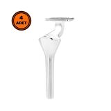 4 Adet Elmas Lüx Metal Ayak 21 cm Krom Mobilya Koltuk Ayağı