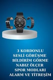 Alarm ve Titreşim Özellikli Akıllı Saat ve Mikrofonlu Kablolu Bluetooth Kulaklık  Saat