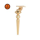 4 Adet Tuva Lüx Metal Ayak 21 cm Mat Altın Mobilya Koltuk Ayağı